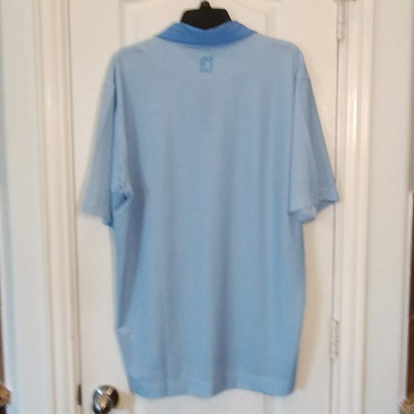 FootJoy Blue /White Checkerboard pattern Golf Shirt  Size L - Picture 3 of 10